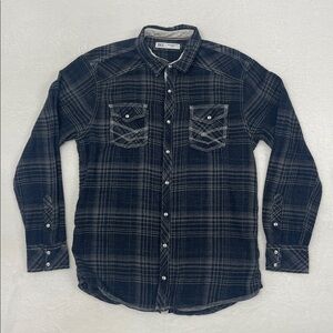 BKE Pearl Snap Athletic Fit Shirt Sz L